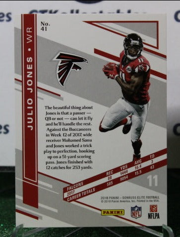 2018 PANINI ELITE JULIO JONES # 41 NFL FALCONS GRIDIRON CARD