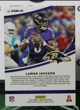 2019 PANINI DONRUSS DOMINATORS LAMAR JACKSON # DOM-39 NFL RAVENS GRIDIRON CARD
