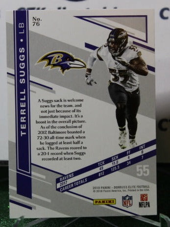 2018 PANINI DONRUSS ELITE TERRELL SUGGS # 76 NFL RAVENS GRIDIRON CARD