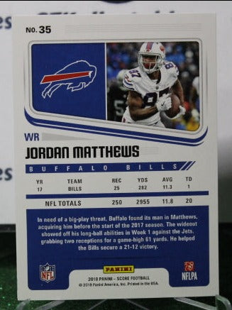 2018 PANINI SCORE JORDAN MATTHEWS # 35 NFL BUFFALO BILLS GRIDIRON CARD