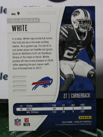 2019 PANINI ABSOLUTE TRE' DAVIOUS WHITE # 9 NFL BUFFALO BILLS GRIDIRON CARD