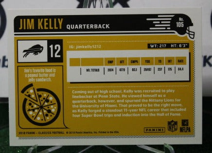 2018 PANINI CLASSICS JIM KELLY # 105 NFL BUFFALO BILLS GRIDIRON CARD