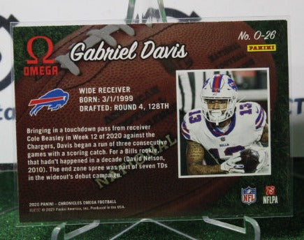 2020 PANINI OMEGA GABRIEL DAVIS # O-26 NFL BUFFALO BILLS GRIDIRON CARD
