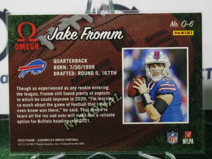 2020 PANINI CHRONICLES OMEGA JAKE FROMM # O-6 ROOKIE BRONZE NFL BUFFALO BILLS GRIDIRON CARD