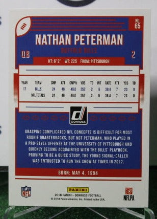 2018 PANINI DONRUSS NATHAN PETERMAN # 65 NFL BUFFALO BILLS GRIDIRON CARD