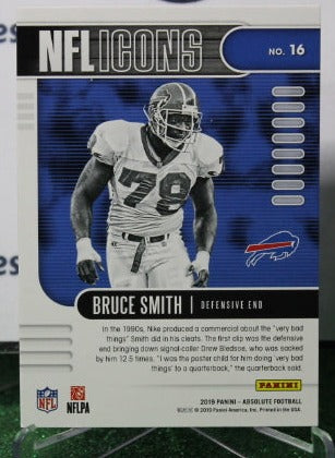 2019 PANINI ABSOLUTE BRUCE SMITH # 16 ICONS NFL BUFFALO BILLS GRIDIRON CARD