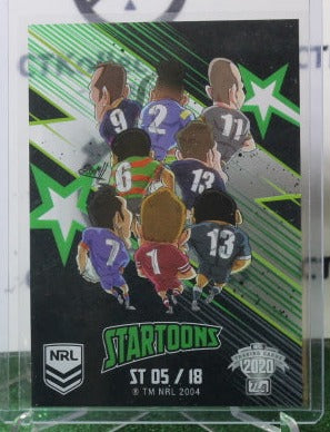 2020 NRL TRADERS # ST 05/18 STARTOONS GREEN TRADING CARD