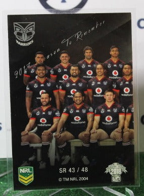 2018 NRL TRADERS FUSITU'A # SR 43/48 SEASON TO REMEMBER NEW ZEALAND WARRIORS