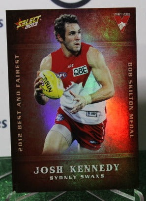 2013 SELECT AFL JOSH KENNEDY # BF16 BEST AND FAIREST SYDNEY SWANS