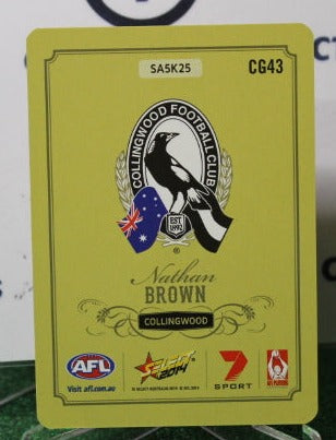 2014 SELECT AFL NATHAN BROWN # CG43 GOLD PARRALLEL COLLINGWOOD MAGPIES