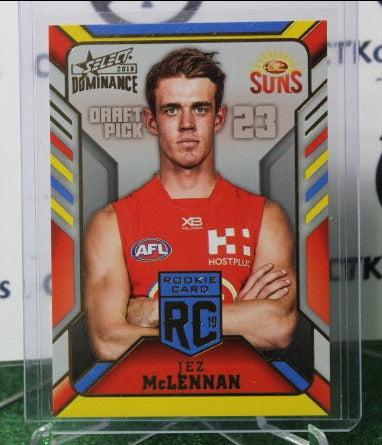 2019 SELECT AFL DOMINANCE JEZ McLENNAM # RC23 ROOKIE 086 / 250 GOLD COAST SUNS