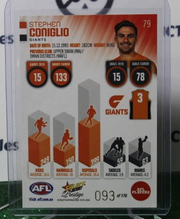 2020 SELECT AFL PRESTIGE STEPHEN CONIGLIO # 79 RED 099/170 GWS GIANTS