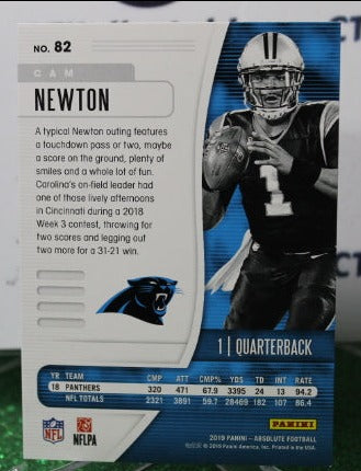 2019 PANINI ABSOLUTE CAM NEWTON # 82 NFL CAROLINA PANTHERS GRIDIRON CARD