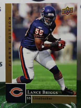 2009 UPPER DECK LANCE BRIGGS # 28 GOLD NFL CHICAGO BEARS GRIDIRON CARD