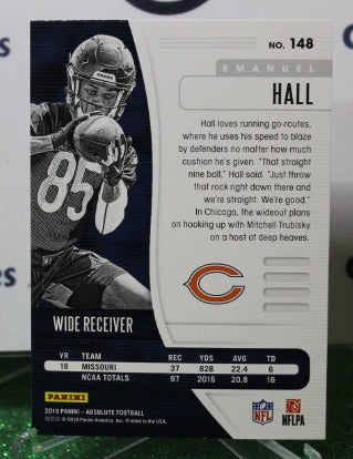 2019 PANINI ABSOLUTE EMANUEL HALL # 144 ROOKIE NFL CHICAGO BEARS GRIDIRON CARD