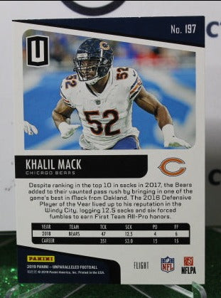 2019 PANINI UNPARALLELED KHALIL MACK # 197 NFL CHICAGO BEARS GRIDIRON CARD