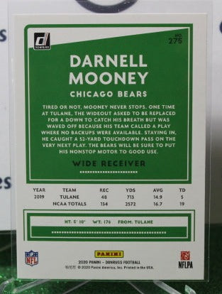 2020 PANINI DONRUSS DARNELL MOONEY # 275 ROOKIE NFL CHICAGO BEARS GRIDIRON CARD