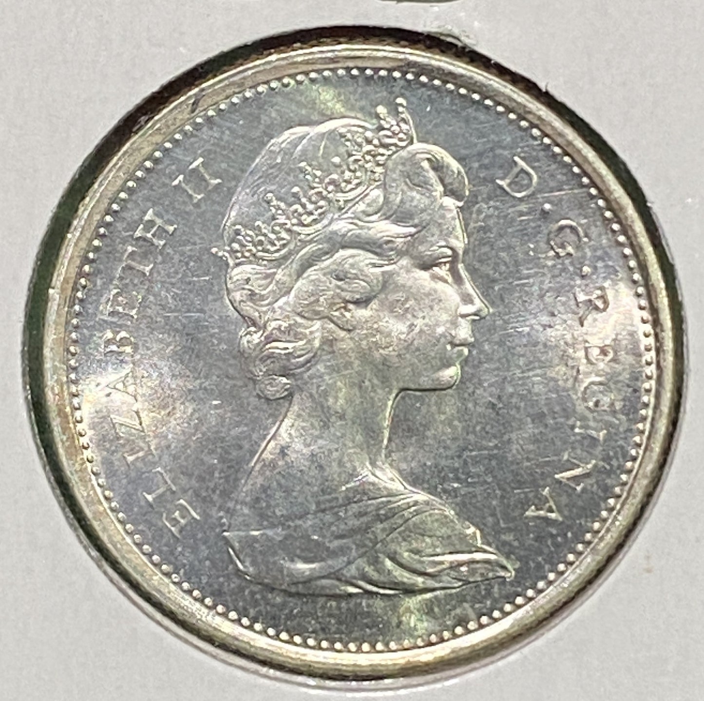 CANADIAN 1967 Confederation Centennial Silver 25 Cents Quarter Coin LYNX VF+