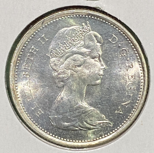 CANADIAN 1967 Confederation Centennial Silver 25 Cents Quarter Coin LYNX VF+