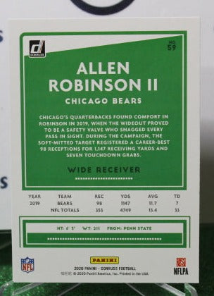 2020 PANINI DONRUSS ALLEN ROBINSON II # 59 NFL CHICAGO BEARS GRIDIRON CARD