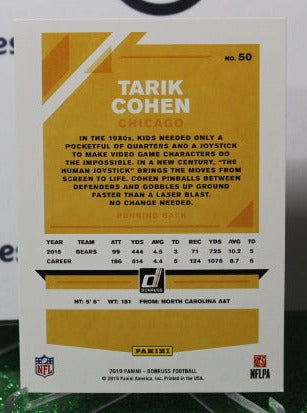 2019 PANINI DONRUSS TARIK COHEN # 50 NFL CHICAGO BEARS GRIDIRON CARD