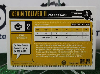 2018 PANINI CLASSIC KEVIN TOLIVER II # 276 ROOKIE NFL CHICAGO BEARS GRIDIRON CARD