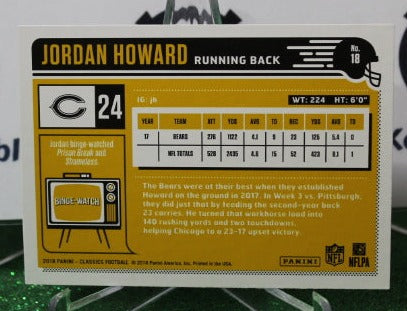 2018 PANINI CLASSIC JORDAN HOWARD # 24 NFL CHICAGO BEARS GRIDIRON CARD