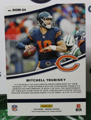 2019 PANINI DONRUSS MITCHELL TRUBISKY # DOM-34 DOMINATORS NFL CHICAGO BEARS GRIDIRON CARD