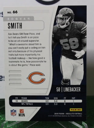 2019 PANINI ABSOLUTE ROQUAN SMITH # 66 GREEN NFL CHICAGO BEARS GRIDIRON CARD