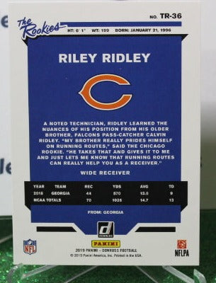 2019 PANINI DONRUSS RILEY RIDLEY # TR-36 ROOKIE NFL CHICAGO BEARS GRIDIRON CARD