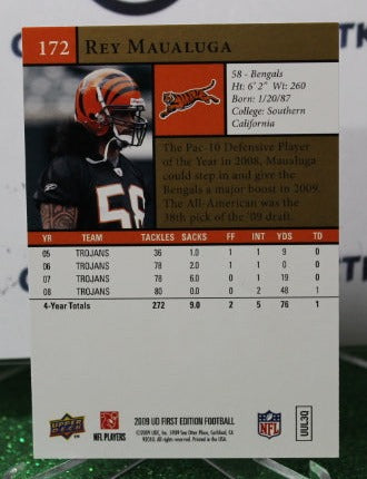 2009 UPPER DECK REY MAUALUGA # 172 GOLD NFL CINCINNATI BENGALS GRIDIRON CARD