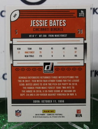 2018 PANINI DONRUSS JESSIE BATES # 372 ROOKIE NFL CINCINNATI BENGALS GRIDIRON CARD