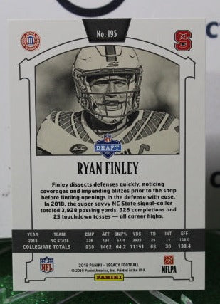 2019 PANINI LEGACY RYAN FINLEY # 195 ROOKIE NFL CINCINNATI BENGALS GRIDIRON CARD