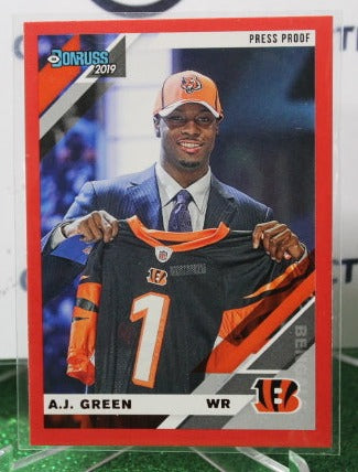 2019 PANINI DONRUSS A.J. GREEN # 58 V RED PRESS PROOF NFL CINCINNATI BENGALS GRIDIRON CARD