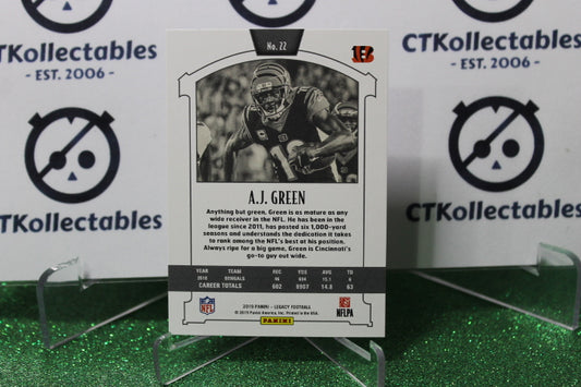 2019 PANINI LEGACY A.J. GREEN # 22 NFL CINCINNATI BENGALS GRIDIRON CARD