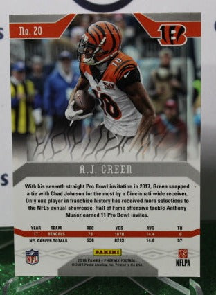 2019 PANINI PHOENIX A.J. GREEN # 20 NFL CINCINNATI BENGALS GRIDIRON CARD
