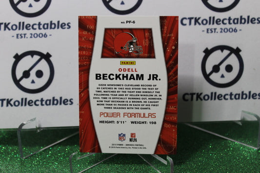 2019 PANINI DONRUSS ODELL BECKHAM JR. # PF-6 POWER FORMULAS NFL CLEVELAND BROWNS GRIDIRON CARD