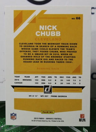 2019 PANINI DONRUSS NICK CHUBB # 66 NFL CLEVELAND BROWNS GRIDIRON CARD
