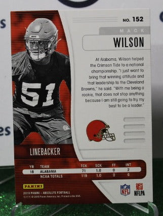 2019 PANINI ABSOLUTE MACK WILSON # 152 ROOKIE NFL CLEVELAND BROWNS GRIDIRON CARD
