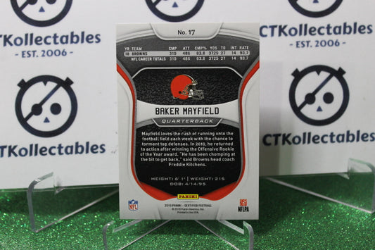 2019 PANINI CERTIFIED BAKER MAYFIELD # 17 NFL CLEVELAND BROWNS GRIDIRON CARD