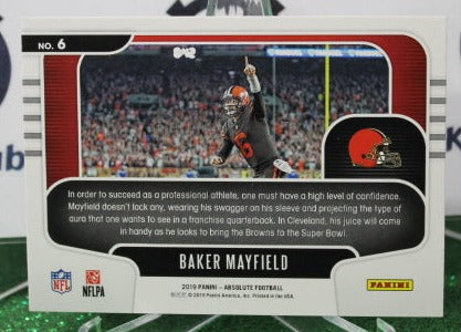 2019 PANINI ABSOLUTE BAKER MAYFIELD # 6 RED ZONE FOIL NFL CLEVELAND BROWNS GRIDIRON CARD