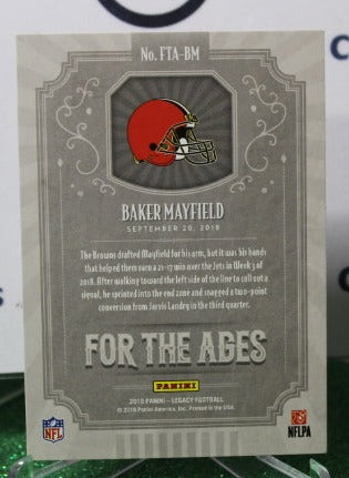 2019 PANINI LEGACY BAKER MAYFIELD # FTA-BM FOR THE AGES NFL CLEVELAND BROWNS GRIDIRON CARD