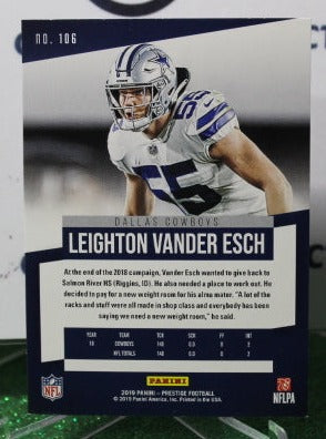 2019 PANINI PRESTIGE LEIGHTON VANDER ESCH # 106 NFL DALLAS COWBOYS GRIDIRON CARD
