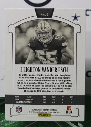 2019 PANINI LEGACY LEIGHTON VANDER ESCH # 30 NFL DALLAS COWBOYS GRIDIRON CARD
