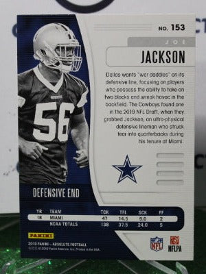 2019 PANINI ABSOLUTE JOE JACKSON # 153 ROOKIE FOIL NFL DALLAS COWBOYS GRIDIRON CARD