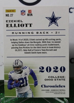 2020 PANINI CHRONICLES EZEKIEL ELLIOTT # 27 NFL DALLAS COWBOYS GRIDIRON CARD