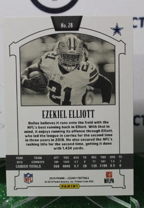 2019 PANINI LEGACY EZEKIEL ELLIOTT # 28 NFL DALLAS COWBOYS GRIDIRON CARD