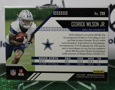 2018 PANINI UNPARALLELED CEDRICK WILSON JR. # 298 ROOKIE NFL DALLAS COWBOYS GRIDIRON CARD