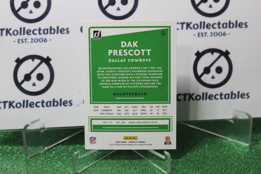 2020 PANINI DONRUSS DAK PRESCOTT # 78 NFL DALLAS COWBOYS GRIDIRON CARD