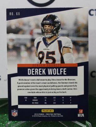 2019 PANINI PRESTIGE DEREK WOLFE # 68 NFL DENVER BRONCOS GRIDIRON CARD